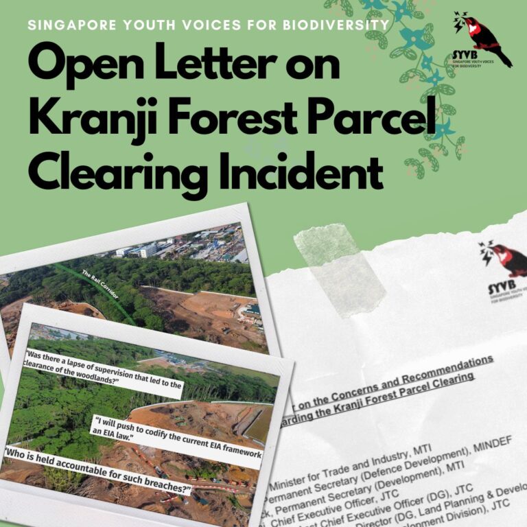 Open Letter on the Concerns and Recommendations Regarding the Kranji Forest Parcel Clearing